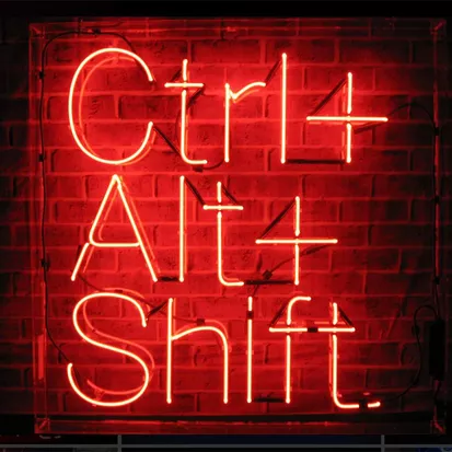 Red Neon Sign fixed to Acrylic Backing Tray